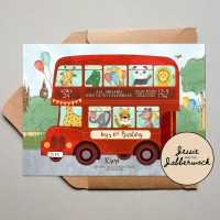 Red London Bus Invite