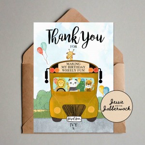 Yellow School Bus Thank you Note