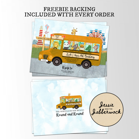 Fairground Yellow School Bus Invite Fairground Yellow School Bus Invite