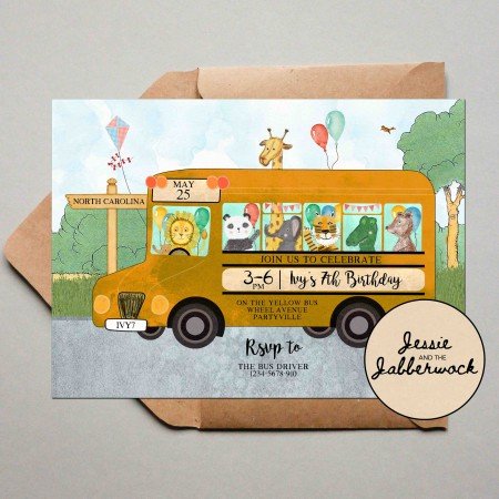 Yellow School Bus Invite Yellow School Bus Invite