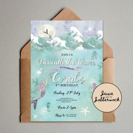 Under the Sea Mermaids Invite Under the Sea Mermaids Invite
