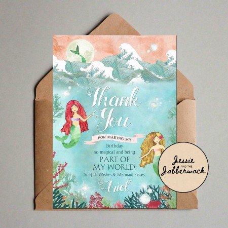 Circular Dive in TWO the Sea Mermaid Invite Circular Dive in TWO the Sea Mermaid Invite
