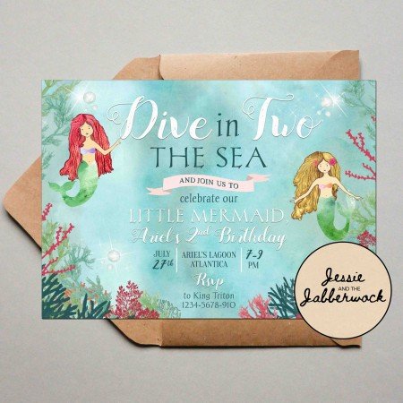 Dive in TWO the Sea Mermaid Invite Dive in TWO the Sea Mermaid Invite