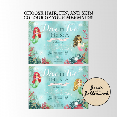 Dive in TWO the Sea Mermaid Invite Dive in TWO the Sea Mermaid Invite