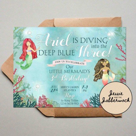 Into the Three Mermaid Invite Into the Three Mermaid Invite