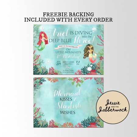 Into the Three Mermaid Invite Into the Three Mermaid Invite