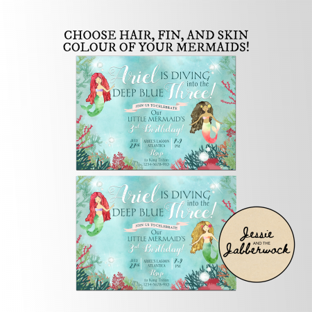 Into the Three Mermaid Invite Into the Three Mermaid Invite