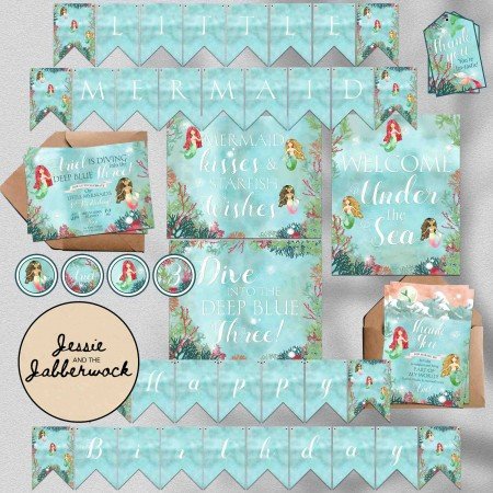 Into the Three Mermaid Invite Into the Three Mermaid Invite