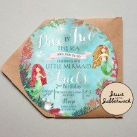 Circular Dive in TWO the Sea Mermaid Invite
