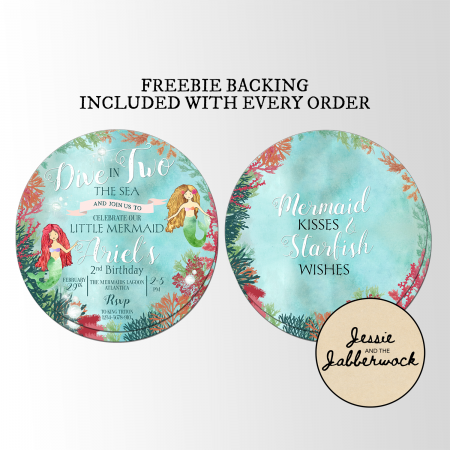 Circular Dive in TWO the Sea Mermaid Invite Circular Dive in TWO the Sea Mermaid Invite