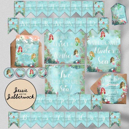 Circular Dive in TWO the Sea Mermaid Invite Circular Dive in TWO the Sea Mermaid Invite