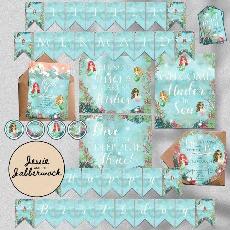 3rd Birthday Little Mermaid Invite 3rd Birthday Little Mermaid Invite