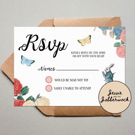 Alice in Wonderland Save the Date Alice in Wonderland Save the Date
