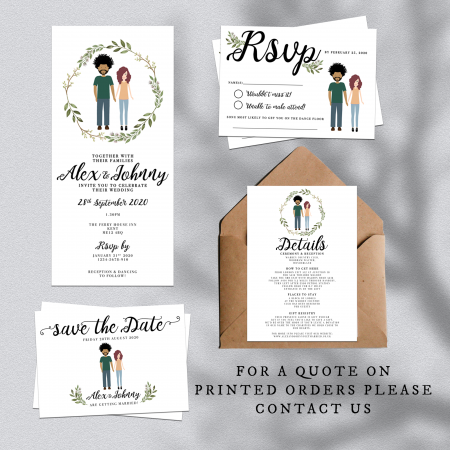 Custom Couple Illustration Save the Date Custom Couple Illustration Save the Date