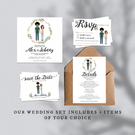 Custom Couple Illustration Save the Date Custom Couple Illustration Save the Date