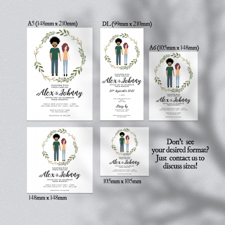 Custom Couple Illustration Save the Date Custom Couple Illustration Save the Date