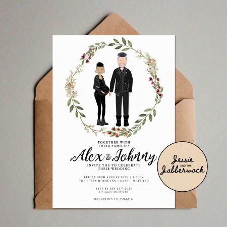 Custom Couple Illustration Save the Date Custom Couple Illustration Save the Date