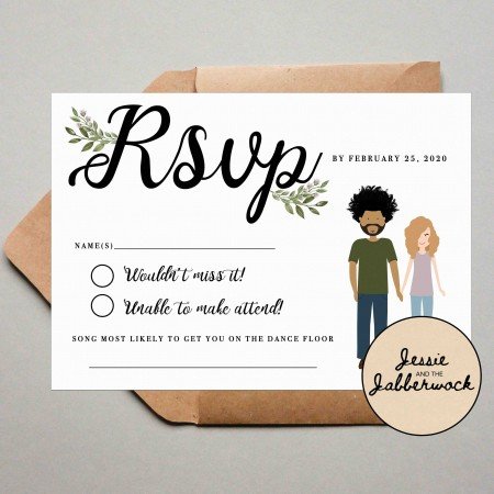 Custom Couple Illustration RSVP Custom Couple Illustration RSVP