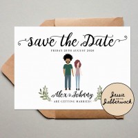 Custom Couple Illustration Save the Date