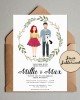 Custom Couple and Pet Illustration Invitation Custom Couple and Pet Illustration Invitation