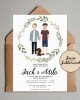 Custom Couple and Pet Illustration Invitation Custom Couple and Pet Illustration Invitation