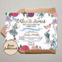 Alice in Wonderland Baby Invite