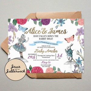 Alice in Wonderland Baby Invite
