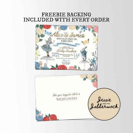 Alice in Wonderland Baby Invite Alice in Wonderland Baby Invite