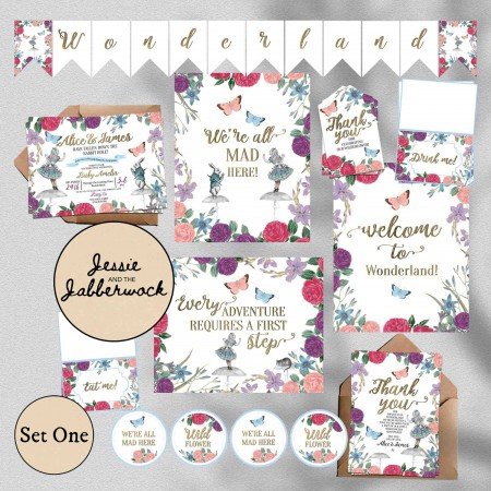 Alice in Wonderland Baby Invite Alice in Wonderland Baby Invite