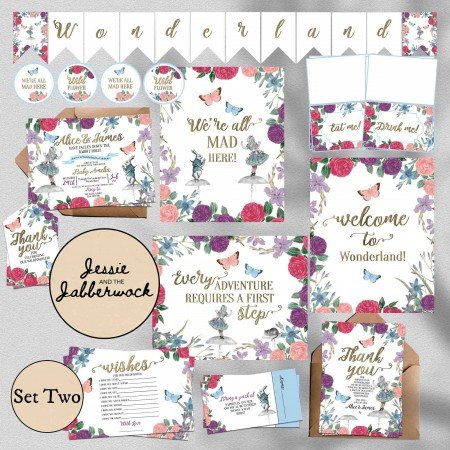 Alice in Wonderland Baby Invite Alice in Wonderland Baby Invite