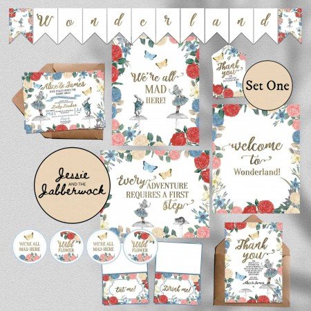 Alice in Wonderland Baby Invite Alice in Wonderland Baby Invite