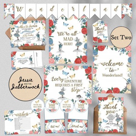 Alice in Wonderland Baby Invite Alice in Wonderland Baby Invite