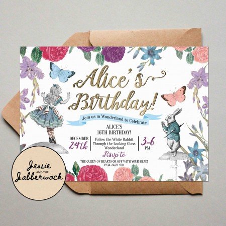 Alice in Wonderland Invite Alice in Wonderland Invite