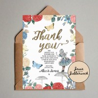 Wonderland Baby Thank you Note