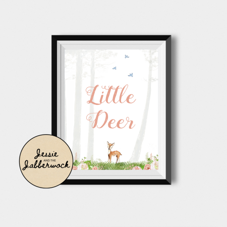 Floral Little Deer 1st Birthday Invite Floral Little Deer 1st Birthday Invite