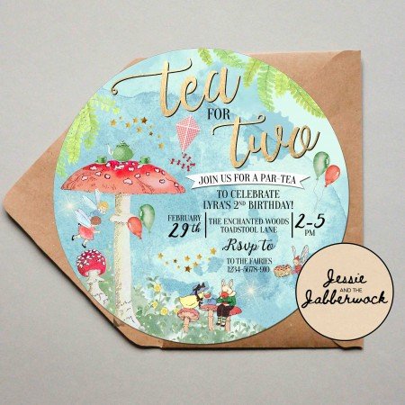 Circular Tea for TWO Par-tea Invite Circular Tea for TWO Par-tea Invite