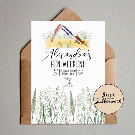 Yoga Bridal Shower Invite Yoga Bridal Shower Invite