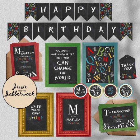 Alphabet ABC chalkboard Invite Alphabet ABC chalkboard Invite