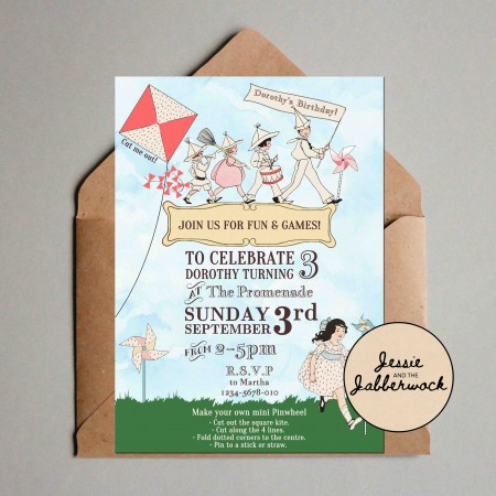 Vintage Pinwheel Invite Vintage Pinwheel Invite
